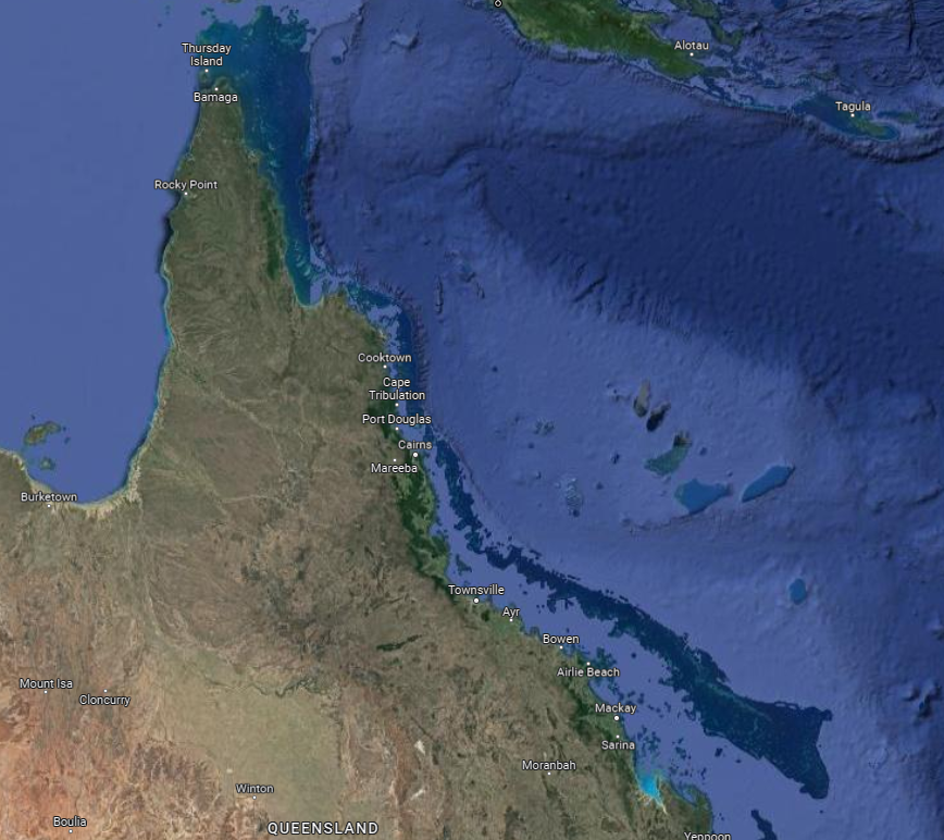 Map of The Great Barrier Reef